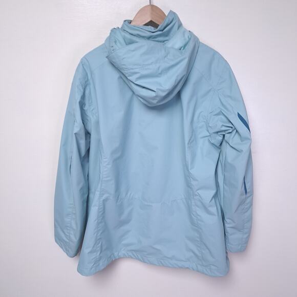 Columbia Interchange Blue Rain Jacket Womens Plus 1x - Picture 6 of 7
